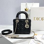 Bagsaaa Mini Lady Dior Bag Black Cannage Lambskin - 17 x 15 x 7 cm - 1