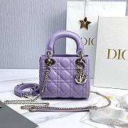 Bagsaaa Mini Lady Dior Bag Light Purple Cannage Lambskin - 17 x 15 x 7 cm - 1