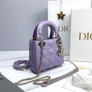 Bagsaaa Mini Lady Dior Bag Light Purple Cannage Lambskin - 17 x 15 x 7 cm - 3