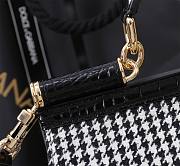 Bagsaaa D&G Large Sicily Handbag in houndstooth fabric - 21 x 25 x 12 cm - 4