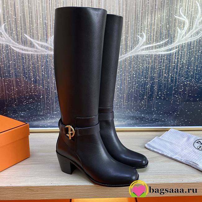 Bagsaaa Hermes Justine 50 boot black leather - 1