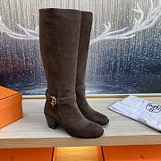 Bagsaaa Hermes Justine 50 boot dark brown suede - 1