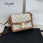 Bagsaaa Celine Teen Triomphe Bag in Triomphe Canvas and Calfskin White - 18.5 x 13.5 x 7 CM - 1