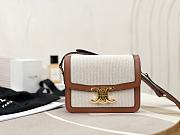 Bagsaaa Celine Teen Triomphe in Natural Textile and Tan Calfskin - 18.5 x 13.5 x 7 CM - 1