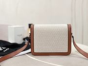 Bagsaaa Celine Teen Triomphe in Natural Textile and Tan Calfskin - 18.5 x 13.5 x 7 CM - 4