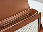 Bagsaaa Celine Teen Triomphe in Natural Textile and Tan Calfskin - 18.5 x 13.5 x 7 CM - 2