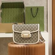 Bagsaaa Gucci Horsebit 1955 small shoulder bag 602204 white & beige - 25 x 18 x 8 cm - 1