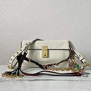 Bagsaaa Prada Soft Sound small leather shoulder bag with charms white - 24x13.5x6cm - 1