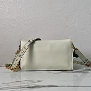 Bagsaaa Prada Soft Sound small leather shoulder bag with charms white - 24x13.5x6cm - 4