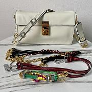 Bagsaaa Prada Soft Sound small leather shoulder bag with charms white - 24x13.5x6cm - 2