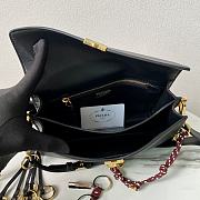 Bagsaaa Prada Soft Sound small leather shoulder bag with charms black - 24x13.5x6cm - 3