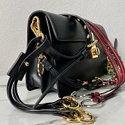 Bagsaaa Prada Soft Sound small leather shoulder bag with charms black - 24x13.5x6cm - 2