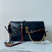 Bagsaaa Prada Soft Sound large leather shoulder bag with charms black - 35x19.5x10.5cm - 1