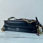 Bagsaaa Prada Soft Sound large leather shoulder bag with charms black - 35x19.5x10.5cm - 4