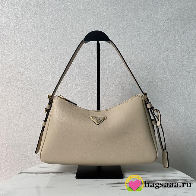 Bagsaaa Prada Aimée medium leather shoulder bag beige - 31*18*10cm - 1