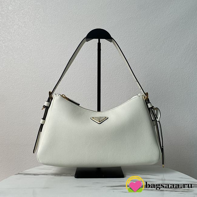 Bagsaaa Prada Aimée medium leather shoulder bag white - 31*18*10cm - 1