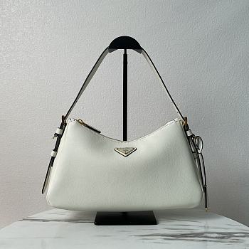 Bagsaaa Prada Aimée medium leather shoulder bag white - 31*18*10cm