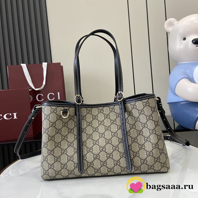 Bagsaaa Gucci GG Emblem small tote bag 815214 beige & black - 30cm - 1