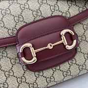 Bagsaaa Gucci Horsebit 1955 small shoulder bag 815178 beige & red - 26x17.5x10 cm - 2