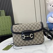 Bagsaaa Gucci Horsebit 1955 small shoulder bag 815178 beige & black - 26x17.5x10 cm - 1