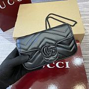 Bagsaaa Gucci GG Marmont Super Mini Bag 476433 All Black - 16.5x10x4.5cm - 3