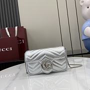 Bagsaaa Gucci GG Marmont Super Mini Bag 476433 Silver - 16.5x10x4.5cm - 1