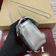 Bagsaaa Gucci GG Marmont Super Mini Bag 476433 Silver - 16.5x10x4.5cm - 5