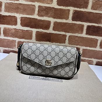 Bagsaaa Gucci Ophidia mini bag 764961 beige & ebony - 13x22x4 cm