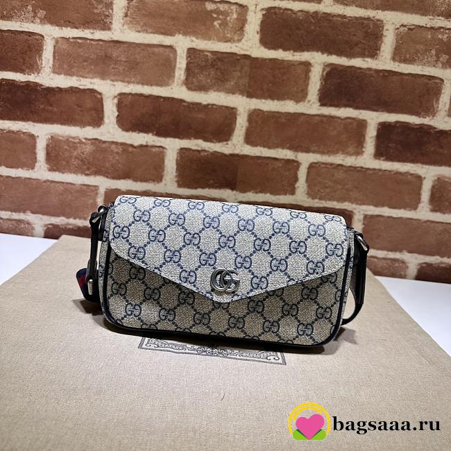 Bagsaaa Gucci Ophidia mini bag 764961 beige & blue - 13x22x4 cm - 1