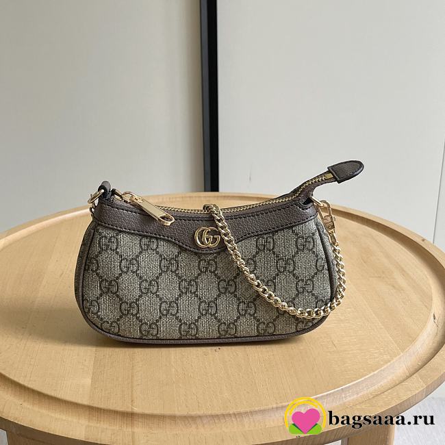 Bagsaaa Gucci Ophidia mini bag 764960 beige & ebony - 19cm - 1