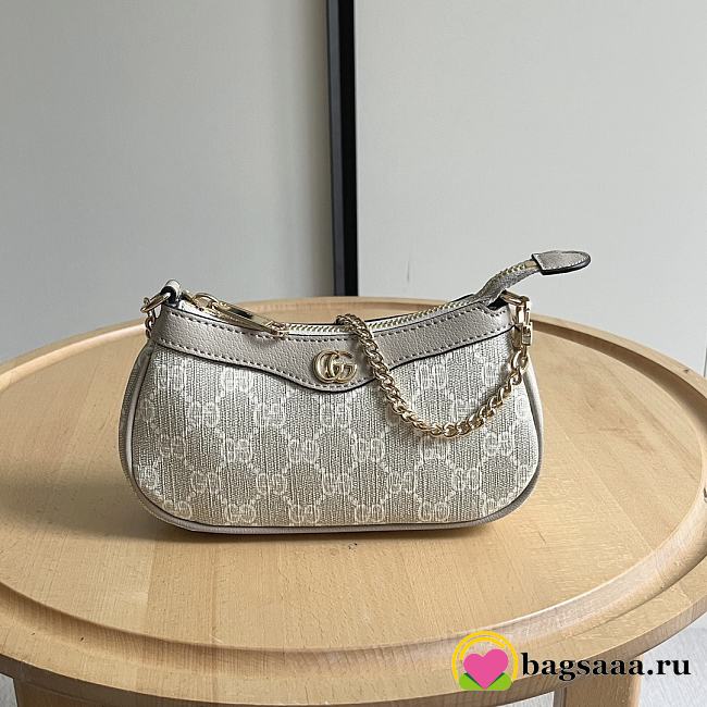 Bagsaaa Gucci Ophidia mini bag 764960 beige & white - 19cm - 1