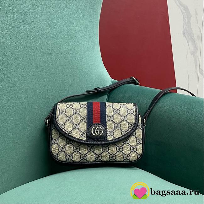 Bagsaaa Gucci Ophidia mini shoulder bag 772239 beige & blue - 19 x 13 x 5 cm - 1