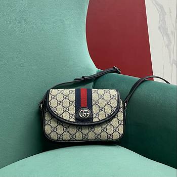 Bagsaaa Gucci Ophidia mini shoulder bag 772239 beige & blue - 19 x 13 x 5 cm