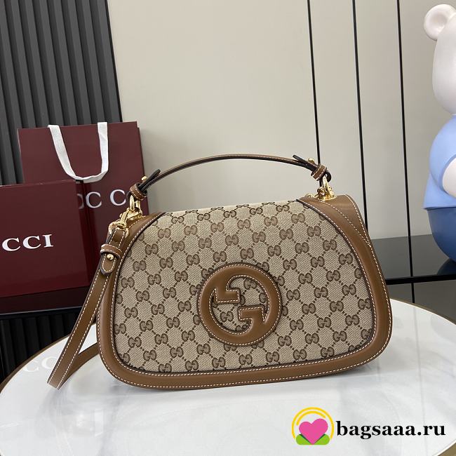 Bagsaaa Gucci Blondie medium top handle bag ‎815716 brown GG - 32 x 17 x 10cm - 1