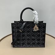 Bagsaaa Medium Dior Book Tote Black Cannage Tweed - 36.5 x 28 x 16.5 cm - 1