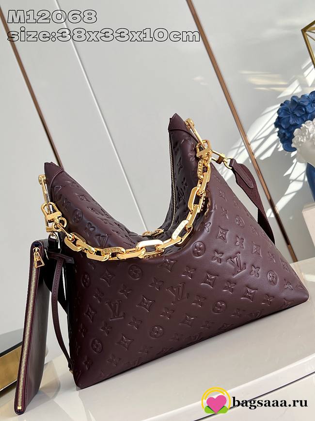 Bagsaaa Louis Vuitton M12072 Coussin MM Hobo Bag Chocolate - 38 x 33 x 10 cm - 1