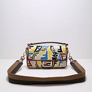 Bagsaaa Fendi Baguette Vertigo Canvas Bag With Multicolor Logo - 27*6*15cm - 1