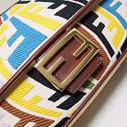 Bagsaaa Fendi Baguette Vertigo Canvas Bag With Multicolor Logo - 27*6*15cm - 2