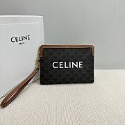 Bagsaaa Celine Small Pouch With Strap In Triomphe Canvas With Celine Print - 25 x 17.5 x 1 CM - 1