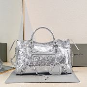 Bagsaaa Balenciaga Le City Medium Bag Metallized in Silver - 38cm*25cm*14cm - 1