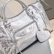 Bagsaaa Balenciaga Le City Medium Bag Metallized in Silver - 38cm*25cm*14cm - 3