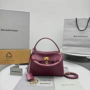 Bagsaaa Balenciaga Rodeo Mini Handbag in Dark Burgundy - 23x10x8cm - 1