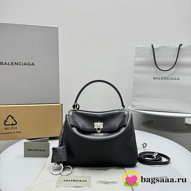 Bagsaaa Balenciaga Rodeo Mini Handbag in Black & Silver - 23x10x8cm - 1