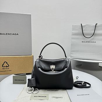 Bagsaaa Balenciaga Rodeo Mini Handbag in Black & Silver - 23x10x8cm