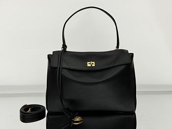 Bagsaaa Balenciaga Rodeo Medium Handbag in Black & Gold - 35x23x11 cm