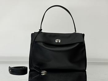 Bagsaaa Balenciaga Rodeo Medium Handbag in Black & Silver - 35x23x11 cm