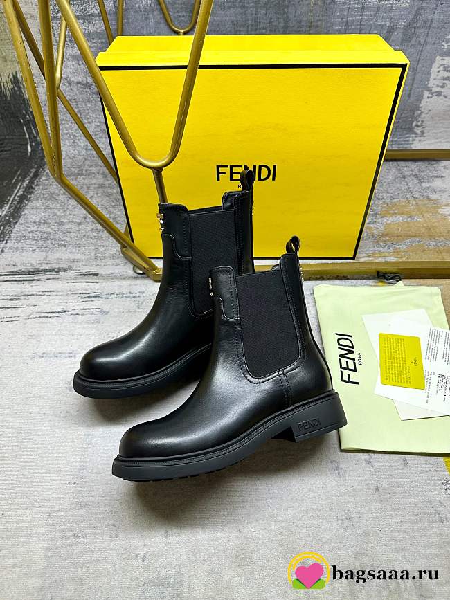 Bagsaaa Fendi Filo Black leather biker boots - 1