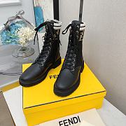 Bagsaaa Fendi Rockoko Black leather biker boots with stretch fabric - 3