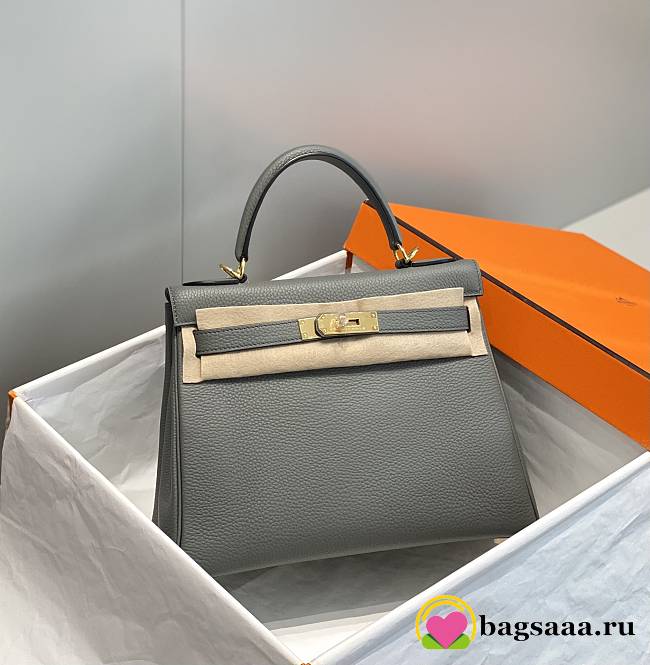 Bagsaaa Hermes Kelly Gray Togo & Gold Hardware - 28cm - 1