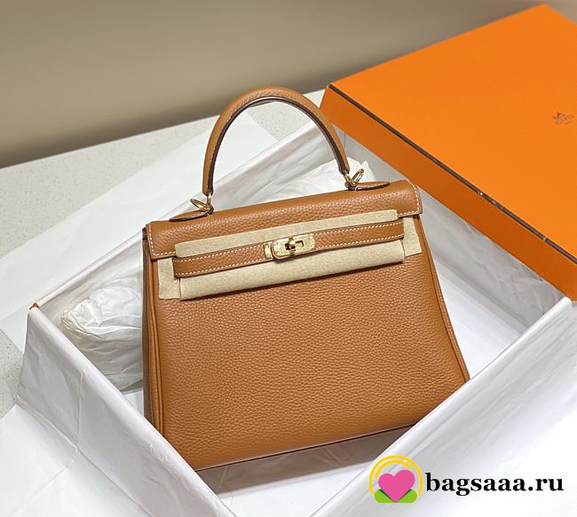 Bagsaaa Hermes Kelly Brown Togo & Gold Hardware - 28cm - 1